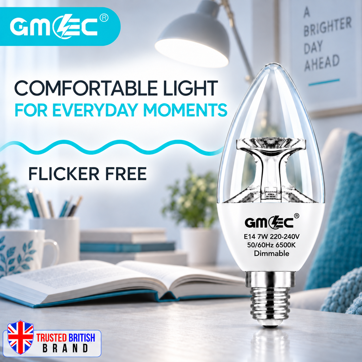 7W E14 C37 LED Reflector Candle Bulb – Clear Glass Dimmable Cool White 6500K, 460 Lumens thumbnail 8