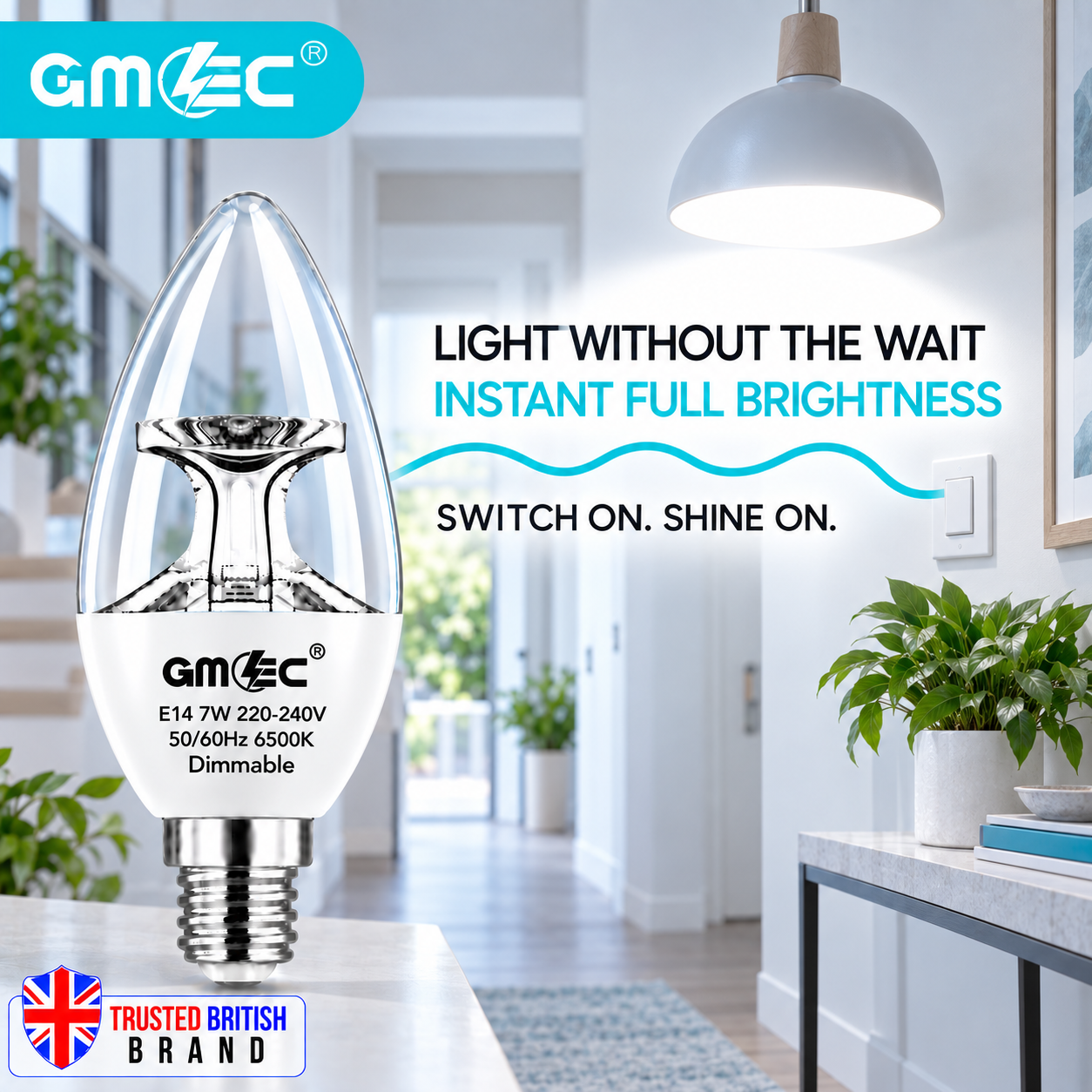 7W E14 C37 LED Reflector Candle Bulb – Clear Glass Dimmable Cool White 6500K, 460 Lumens thumbnail 9