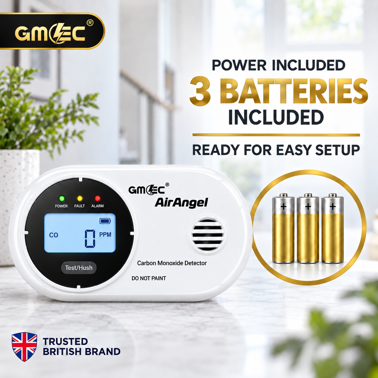 Carbon Monoxide Alarm with Digital LCD Display – 10 Year Sensor Life, Battery Powered CO Detector thumbnail 5