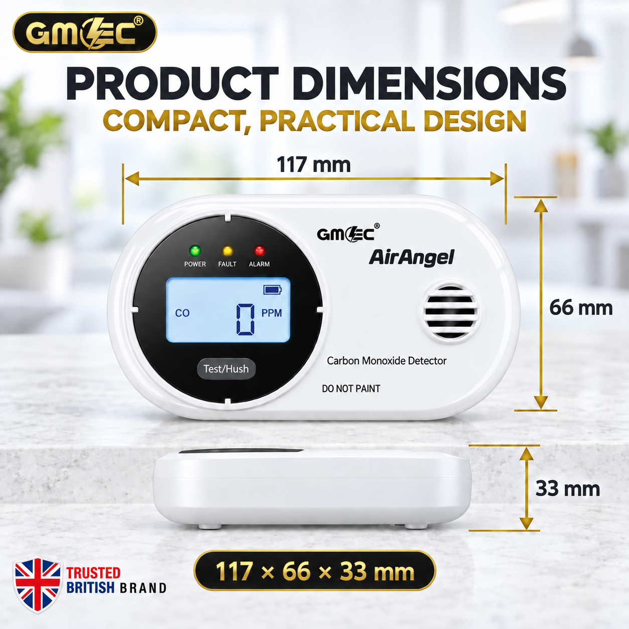 Carbon Monoxide Alarm with Digital LCD Display – 10 Year Sensor Life, Battery Powered CO Detector thumbnail 11