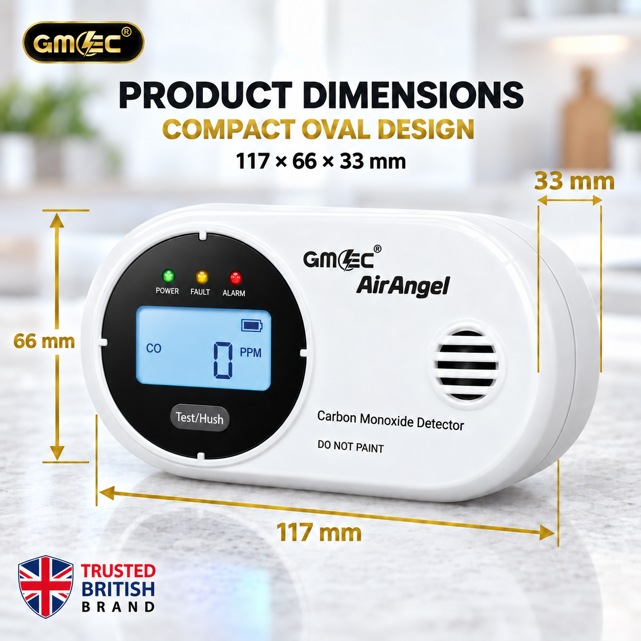 Carbon Monoxide Alarm with Digital LCD Display – 10 Year Sensor Life, Battery Powered CO Detector thumbnail 12