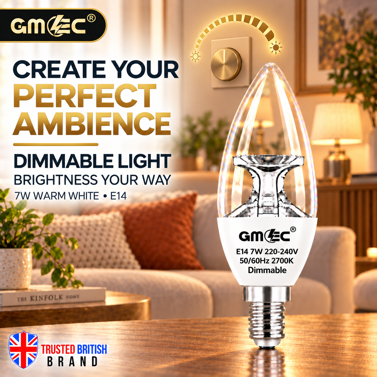 7W E14 C37 LED Reflector Candle Bulb – Clear Glass Dimmable Warm White 2700K, 460 Lumens thumbnail 10