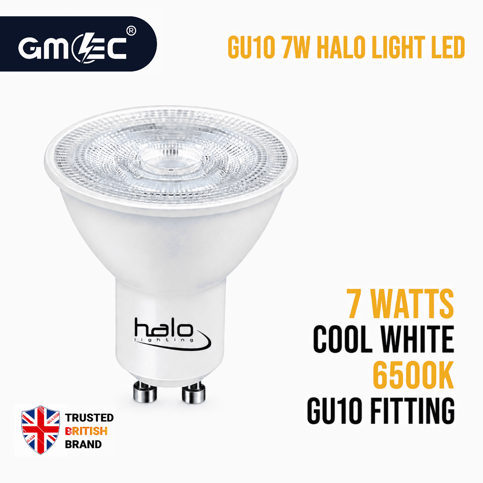 Halo 7W GU10 LED Bulb Cool White Dimmable, 550 Lumens