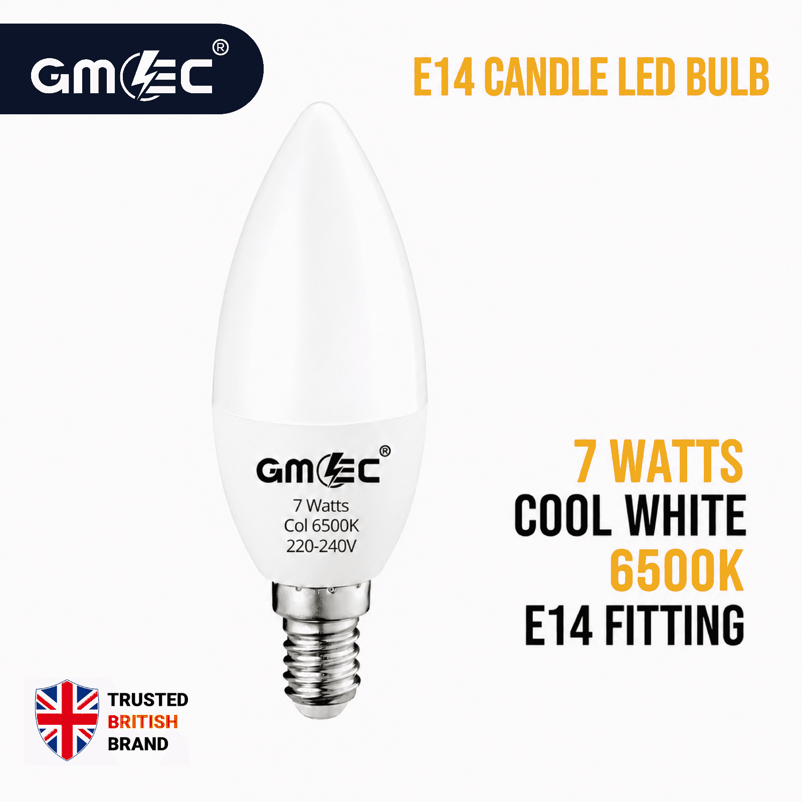 E14 7W LED Candle Bulb Cool White 6500K 750 Lumens